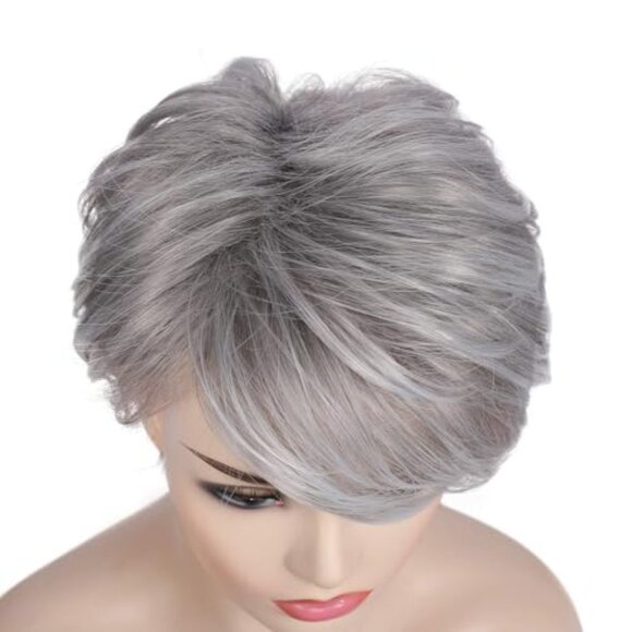 Natural Synthetic Wig with Bangs Heat Resistant